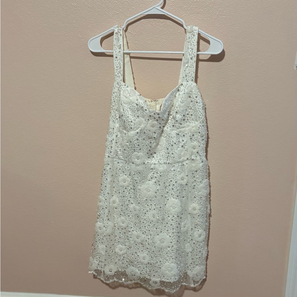 Show Me Your MuMu White Lace Mini Dress